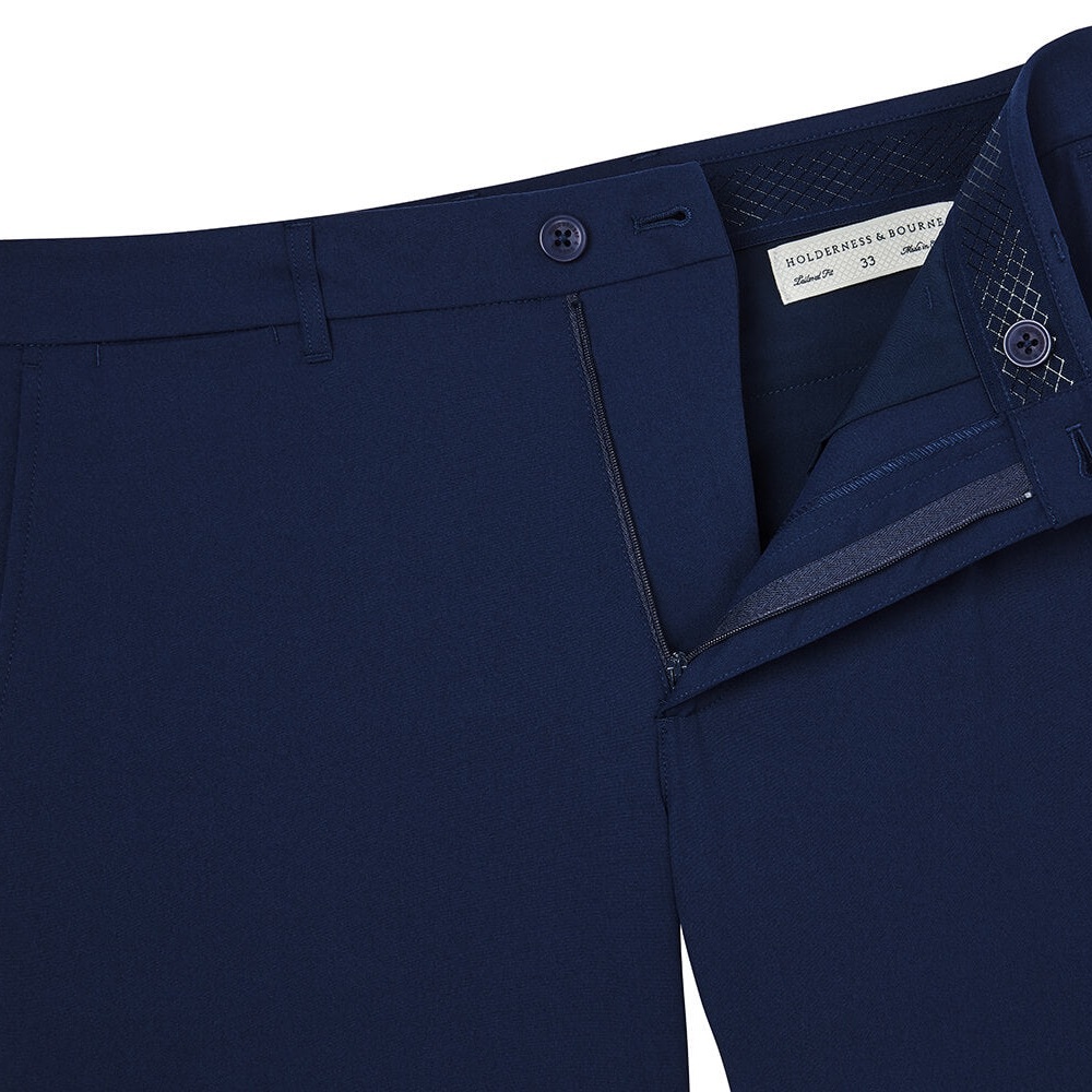 Holderness & Bourne Men’s Navy Harwood Tailored Fit Performance Golf Shorts 35” - Picture 9 of 10